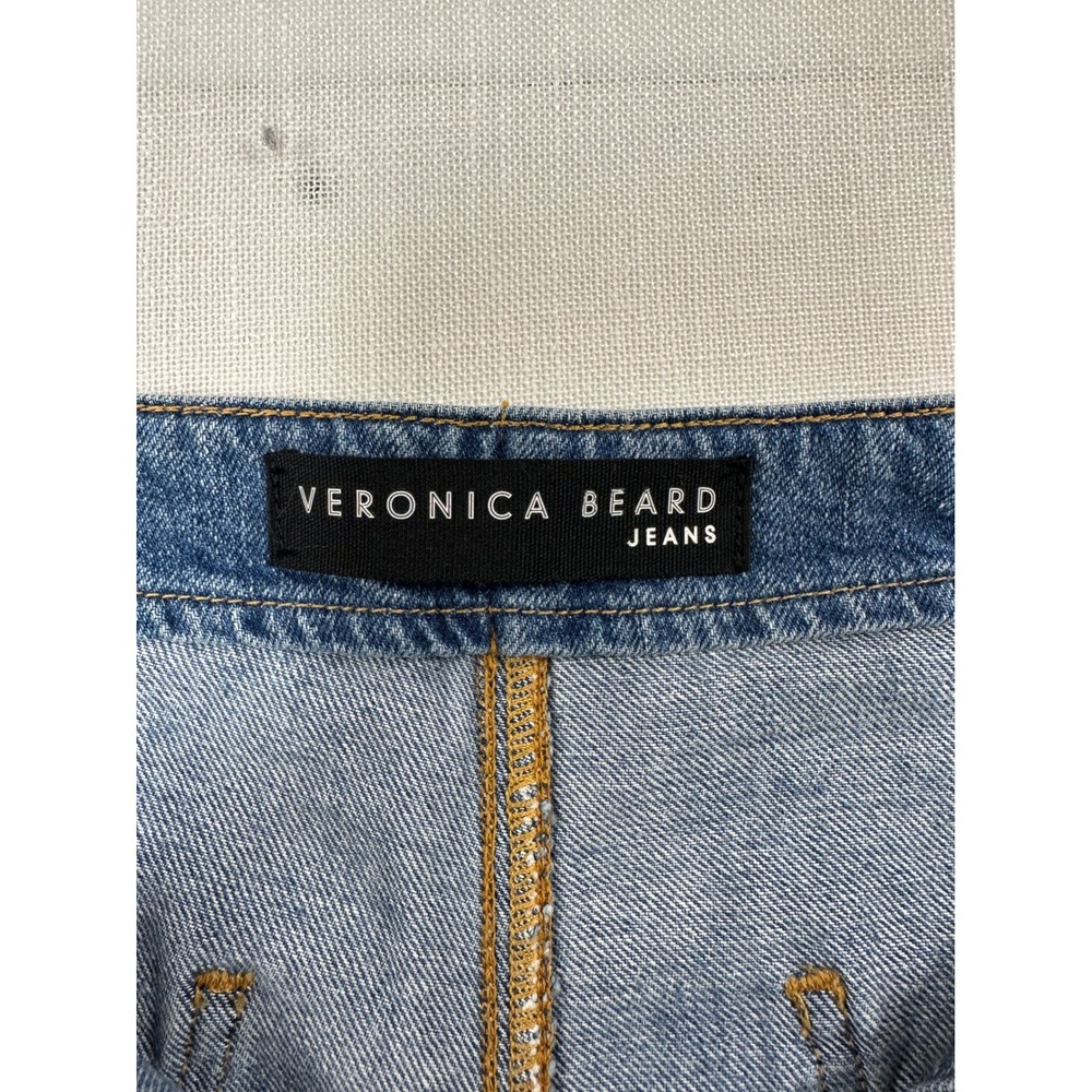 Veronica Beard Crosbie High Rise Wide Crop Jeans Juno Wash Blue Size 27/4 - Picture 4 of 8